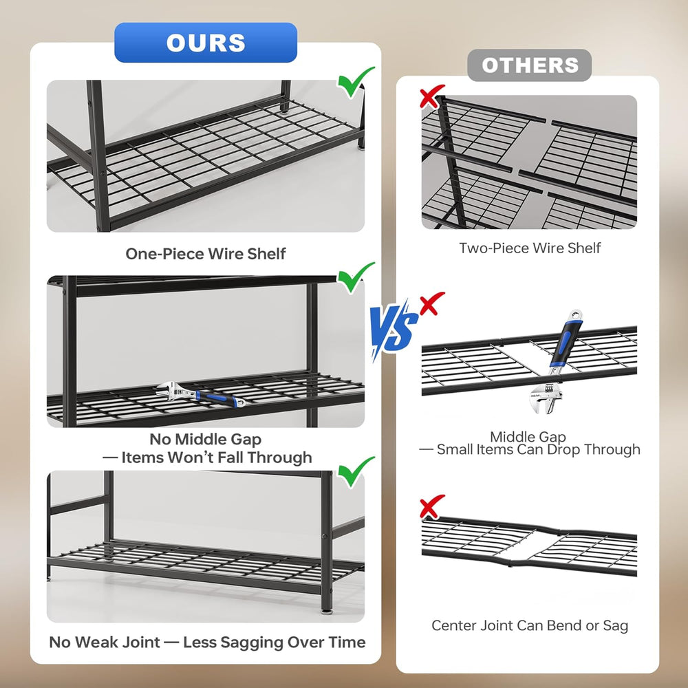 36.4" W Storage Shelves, 5-Tier Metal Shelving Unit with Leveling Feet