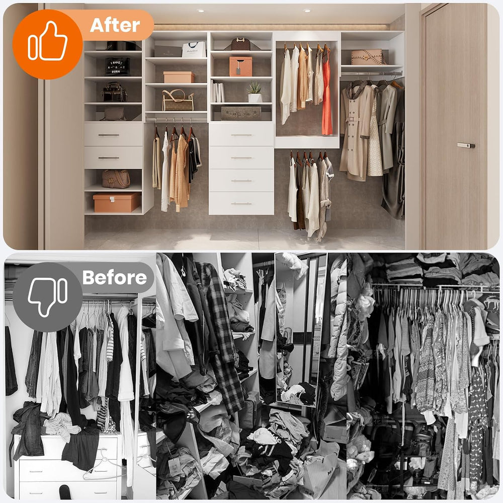 ROOMTEC Modular Closet System, 66" Wall Mounted Modern Closet Organizer ...