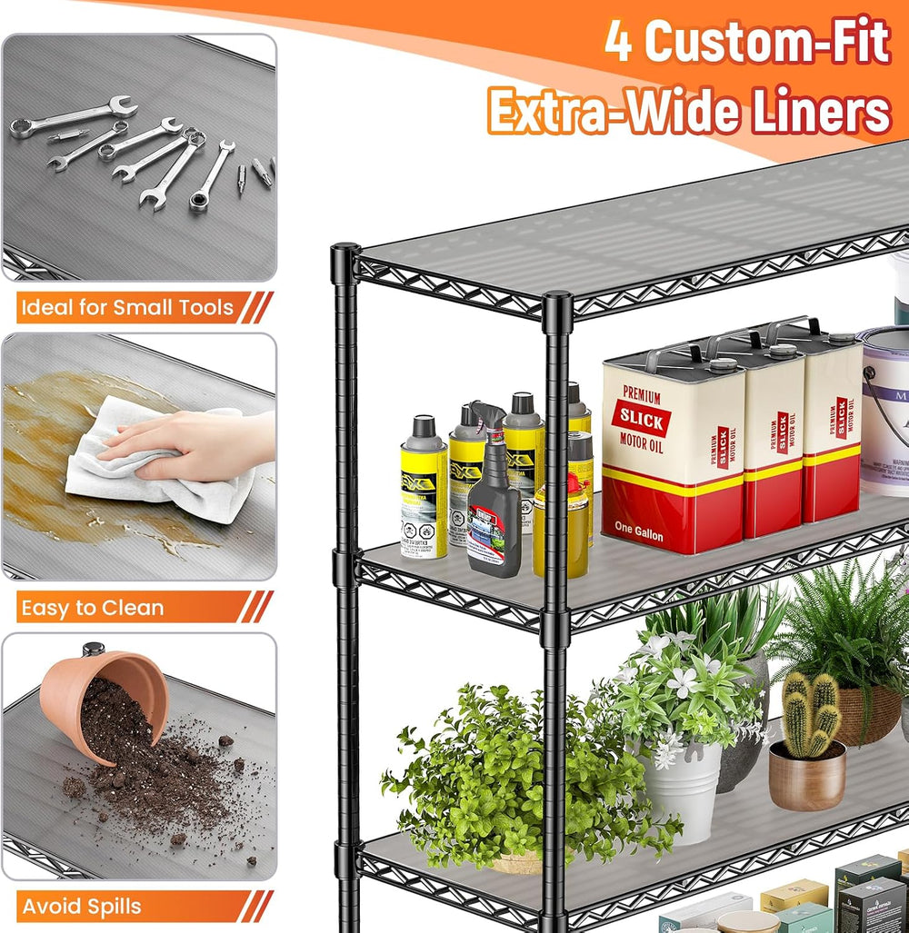 60" W Storage Shelves Wire Shelving with Wheels, Heavy Duty Metal Garage...