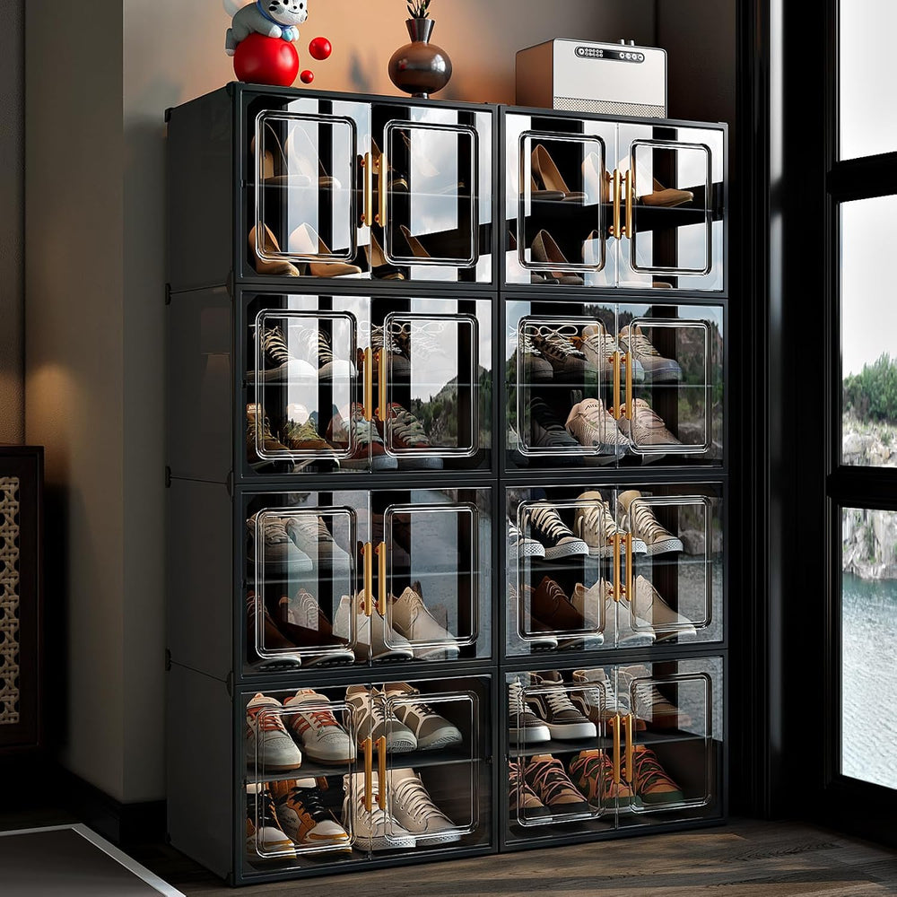 MAGINELS Expandable Shoe Rack Cabinet with Door (32 Pairs)