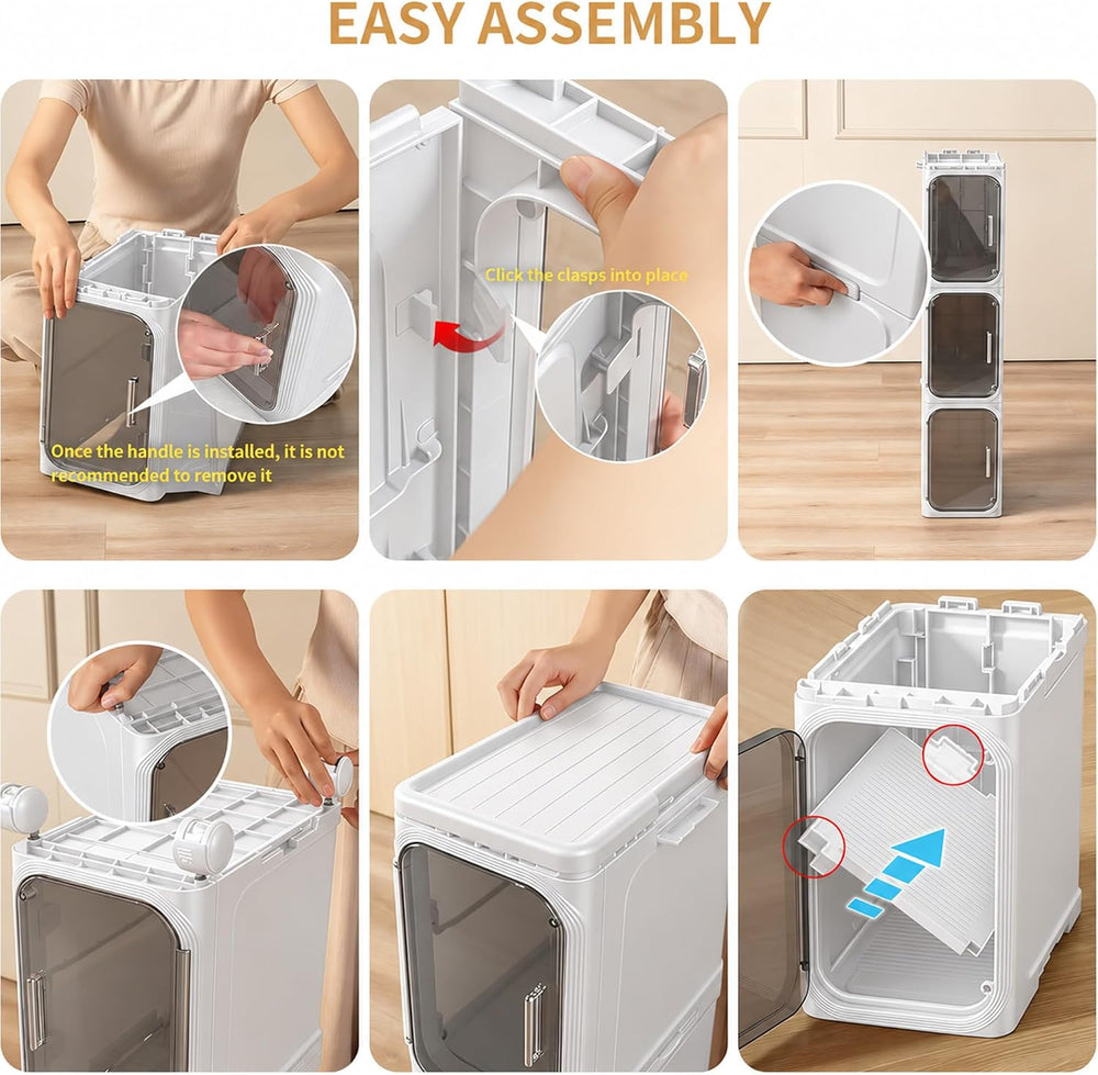 Narrow Slim Bathroom Storage Cabinet with Wheels, 2-Tier White