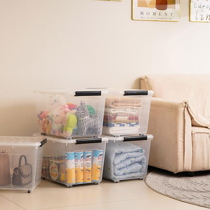 Citylife 82 QT Clear Plastic Storage Bins (2-Pack)