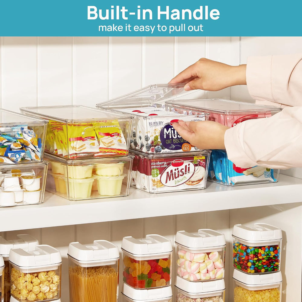 Vtopmart 12pcs Clear Stackable Storage Bins with Lids