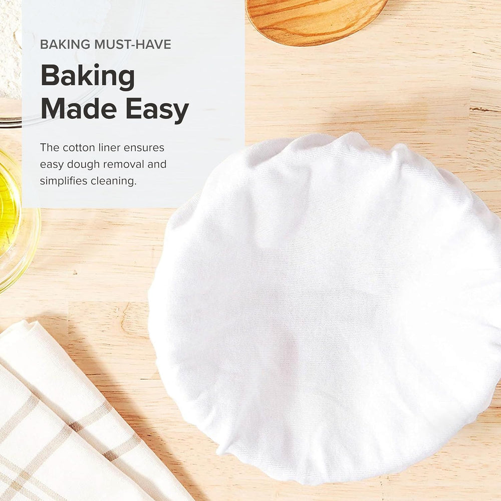 Frieling USA Brotform Round Bread Rising Basket and Liner, 8.5-Inch