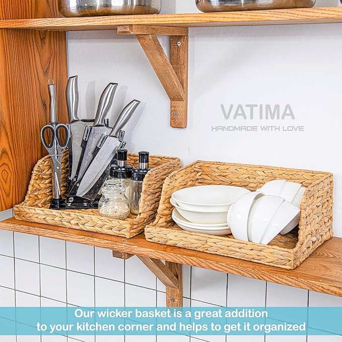 VATIMA Water Hyacinth Storage Baskets (2 Pack)