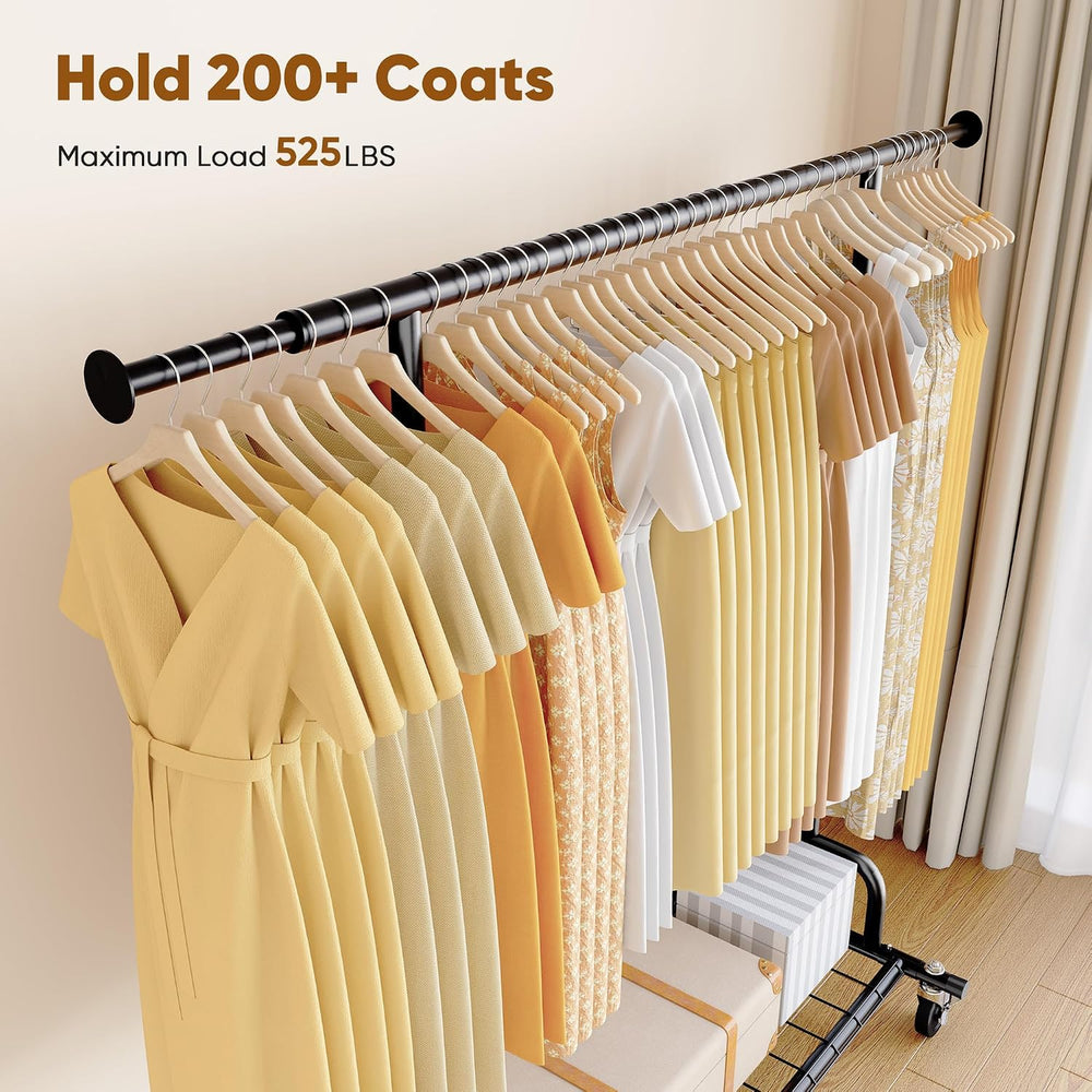 HOKEEPER Clothes Rack Collapsible Clothing Rack Capacity 525LBS Black