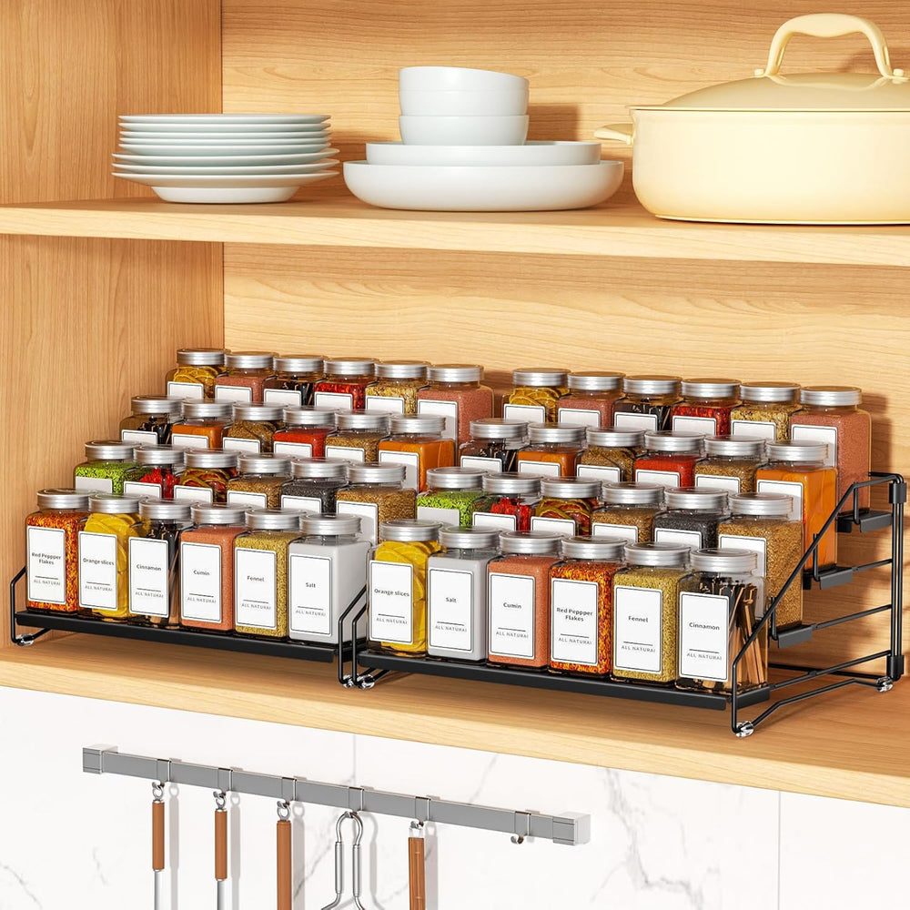 BOIVSHI 4 Tier Spice Rack Organizer, Spice Rack for Cabinet, Adjustable Depth...