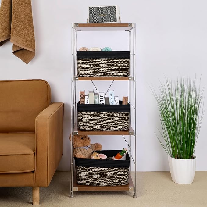 Large Storage Baskets for Organizing, Closet Shelf Baskets for Clothes Blanke...