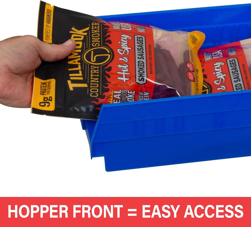 Akro-Mils 30150 Heavy Duty Plastic Shelf Bins, 12"x 8"x 4", Cl...