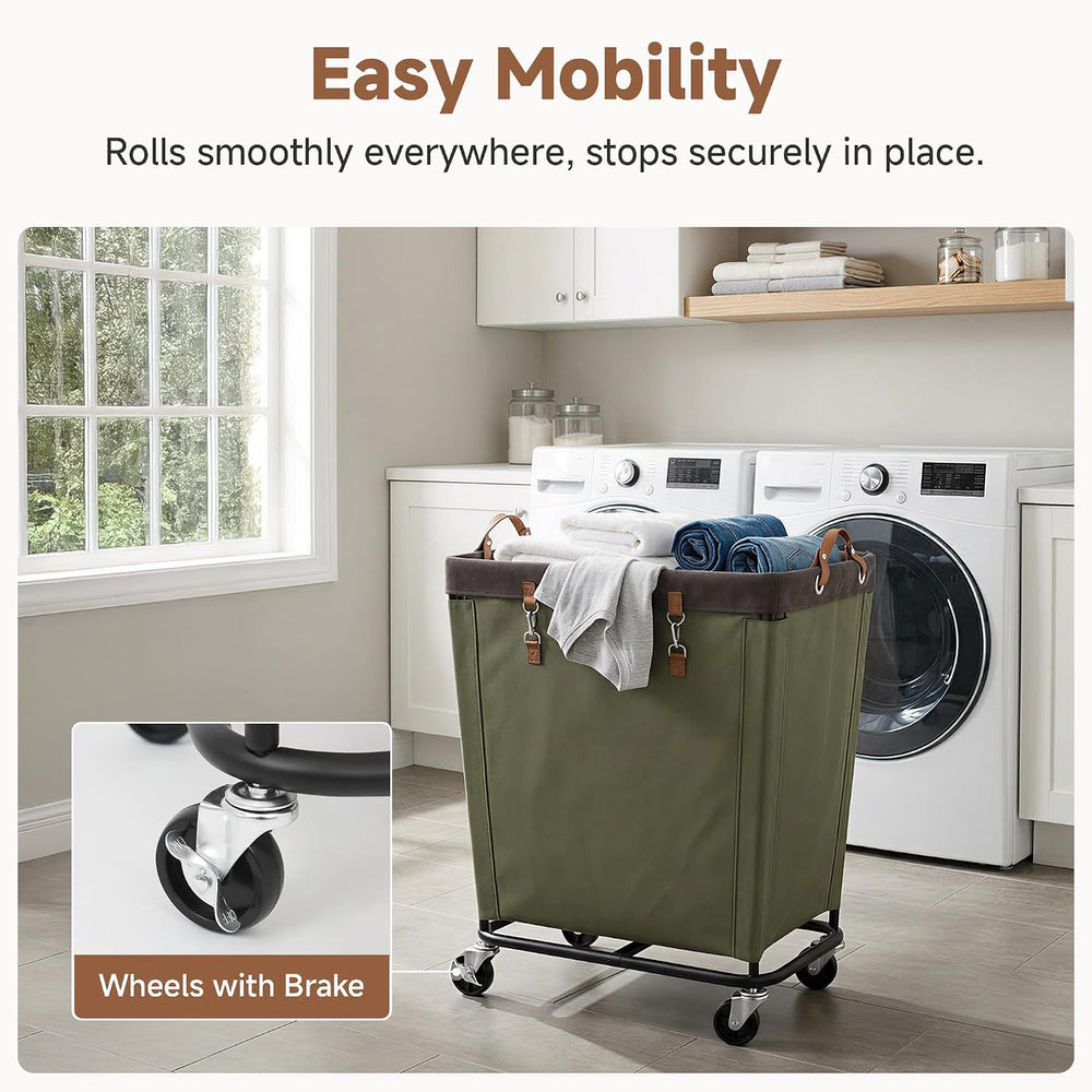StorageWorks 210L Laundry Basket with Wheels, Rolling Hampers for Clothing