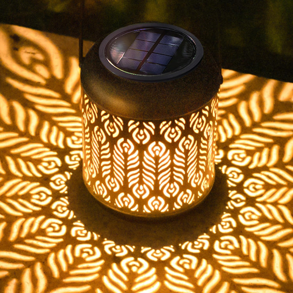 LeiDrail Solar Lantern Outdoor Hanging Lanterns Garden Metal Decorative Light...