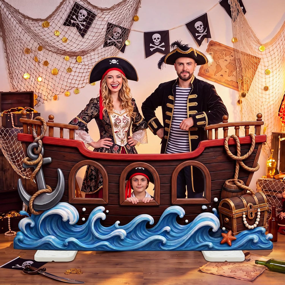 Qunclay Pirate Party Decoration Cardboard Cutout Stand Up Life Size, 4.4ft Pi...