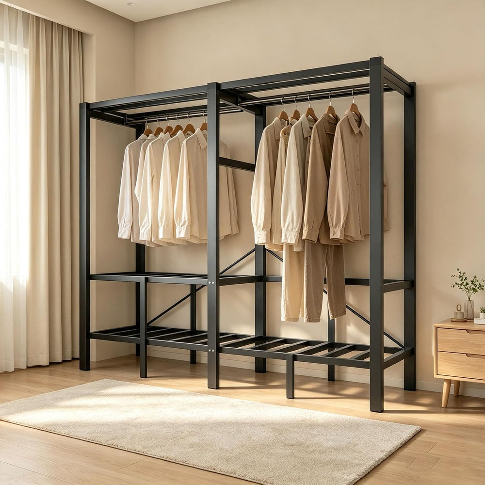 Foldable Portable Wardrobe Closet with Magnetic Doors & Cover, Heavy Duty...
