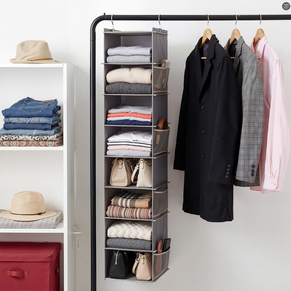 YOUDENOVA Upgraded Extra Wide Hanging Shoe Organizer for Closet, 8-Shelf Stor...