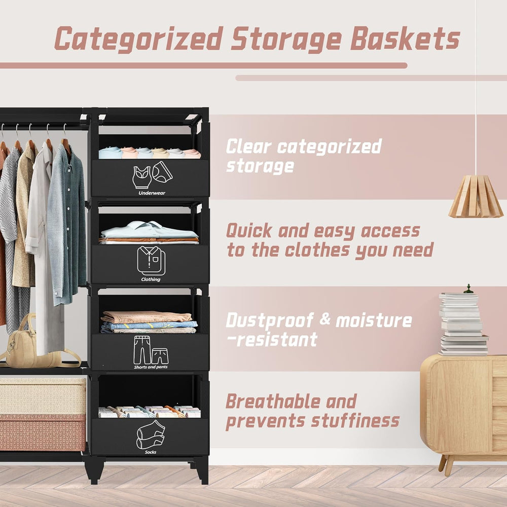 Portable Closet, Easy Assembly, Large Capacity Wardrobe Closet