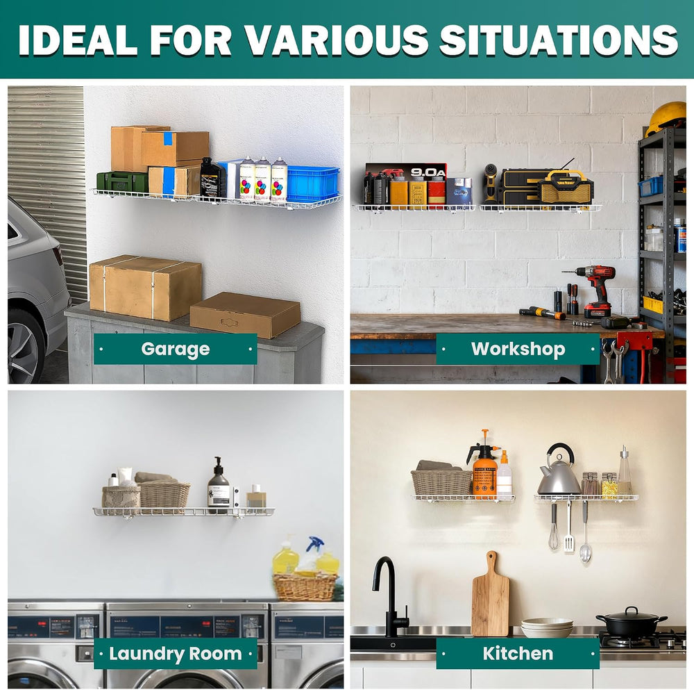 EVERHANGER Garage Wall Shelves 12x24 Inch, Wall Mounted Storage Shelf