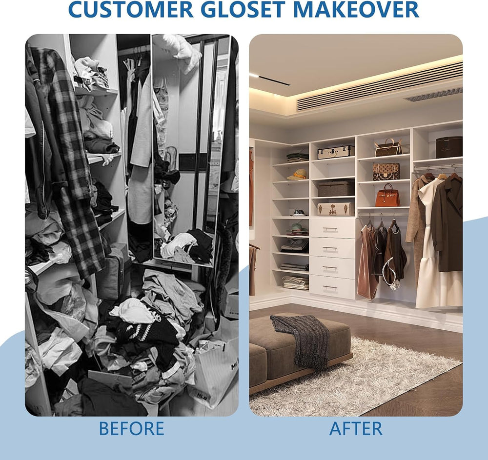 Short Tower Closet Unit, Modular Closet System, Wood Closet System Organizer ...