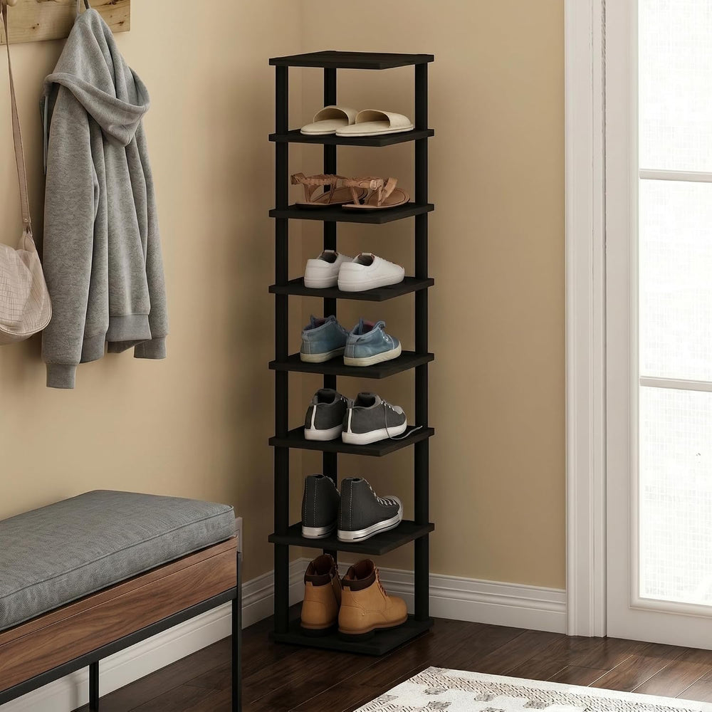 8-Tier Shoe Organizer, Shoe Rack with Vertical Space Saving Shoe Tower, Free ...