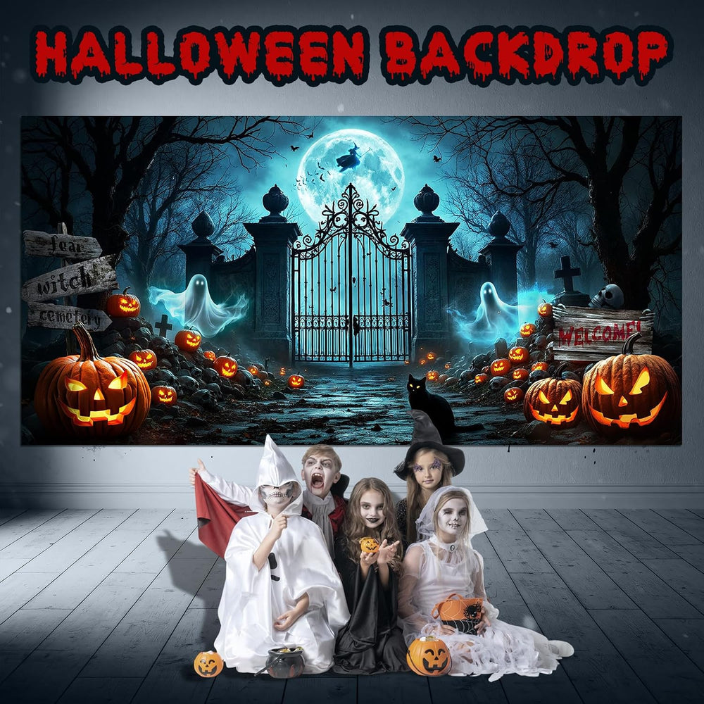 Tioncy 8x16ft Halloween Garage Door Cover Decor Large Spooky Hanging Banner