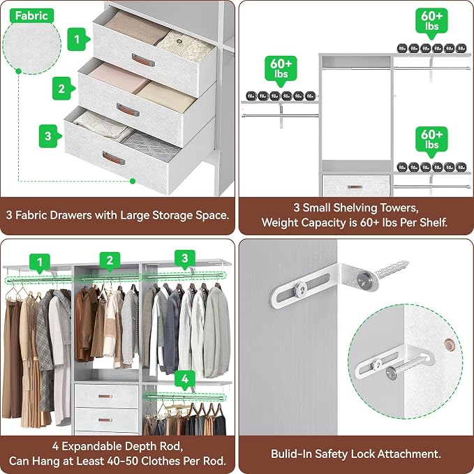 Armocity 5FT Small Closet System