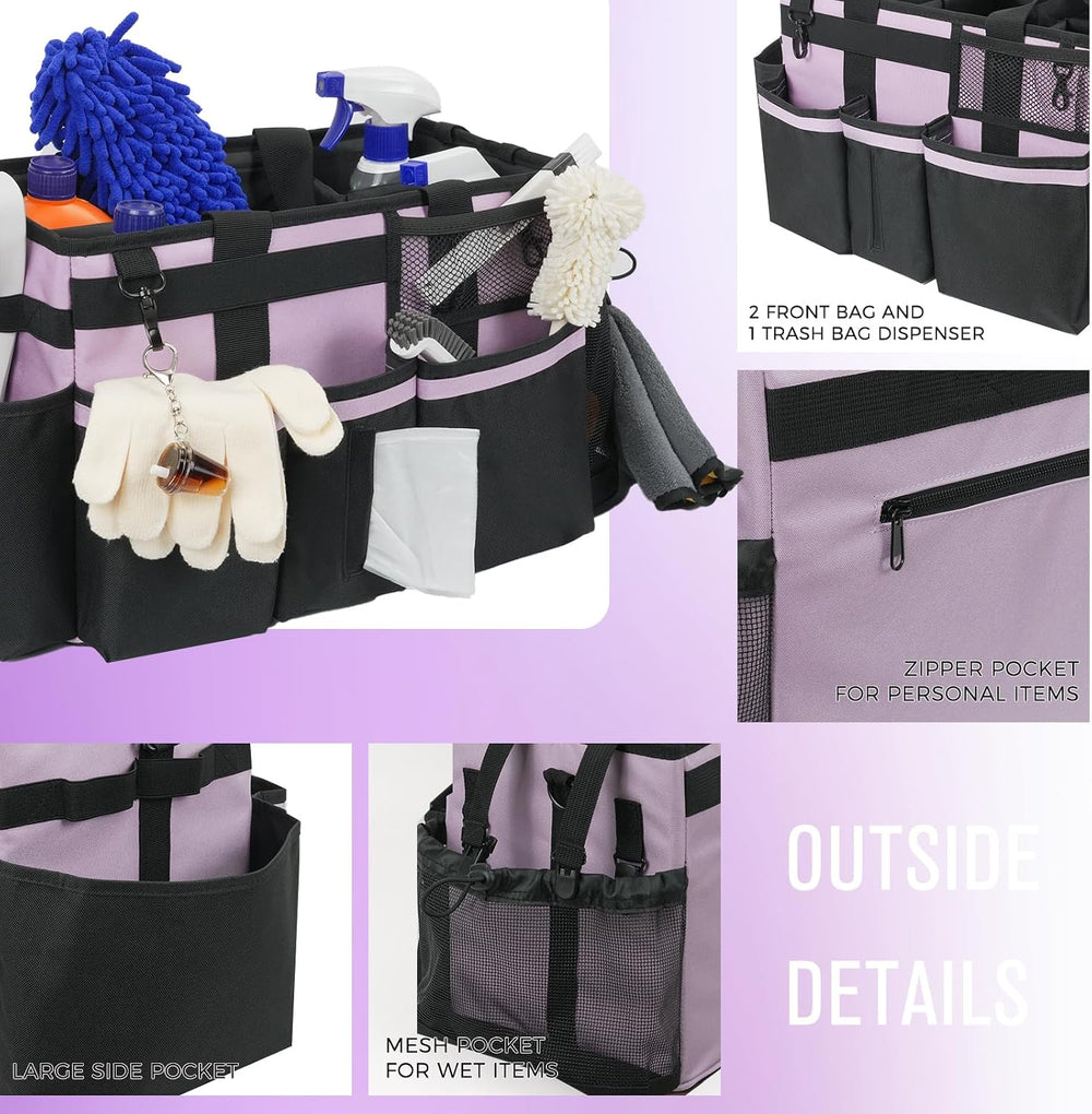 SCAVATA Wearable Cleaning Caddy, Cleaning Caddy Supplies Organizer with Handl...