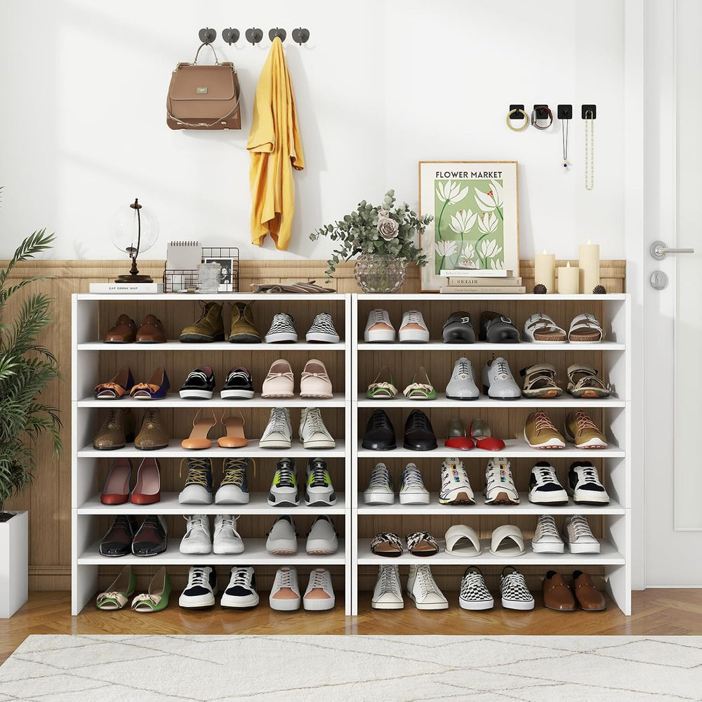 Tangkula Stackble Vertical Shoe Rack, Space Saving 6-Tier Corner Shoe Storage...