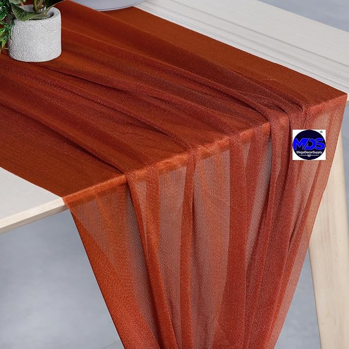 MDS Halloween Chiffon Table Runner - 5 Pack, 29 x 170 Inches, 14ft Each - She...