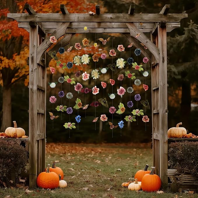 XunYee 6 Pcs 35.4 ft Flower Garlands Hanging Wildflower Backdrop Decoration A...