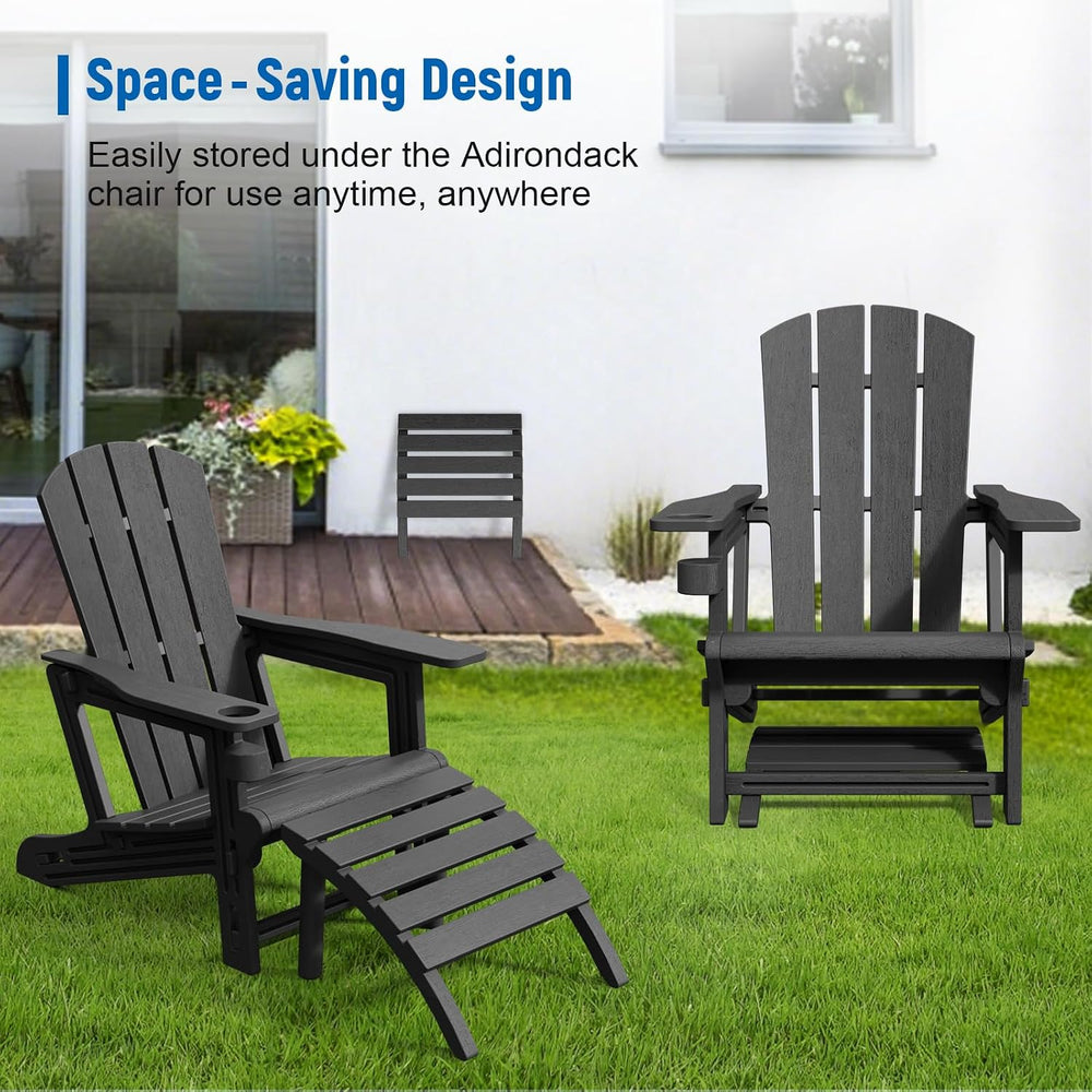 FONTOI Adirondack Ottoman, HDPE Plastic Adirondack Chair Footstool, All Weath...