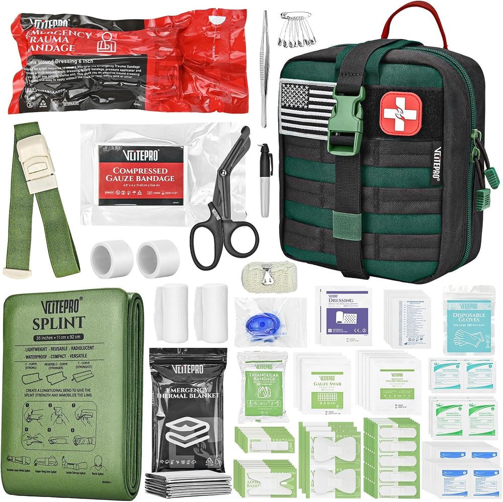 Survival First Aid Kit - IFAK Trauma Kit with Trauma Bandage, Splint, Tourniq...