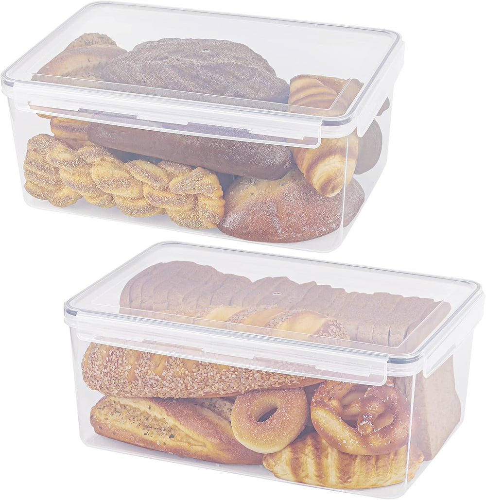 Tiawudi 2 Pack Large Bread Box for Kitchen Countertop, Airtight Bread Storage...