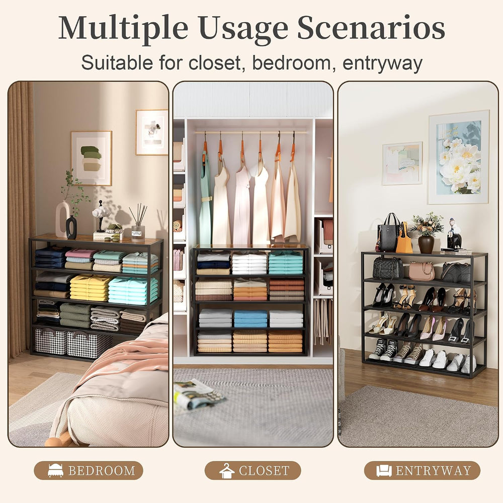 Closet Organizers and Storage, 2 Pack Stackable Closet Storage