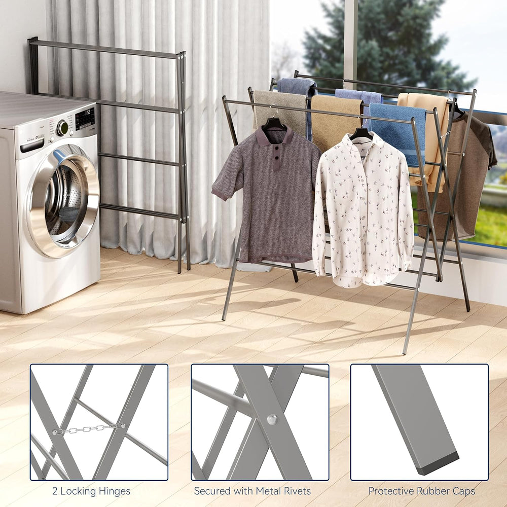 Whitmor Drying Rack Clothing,Large 12 Drying Poles Clothes Drying Rack,Foldab...