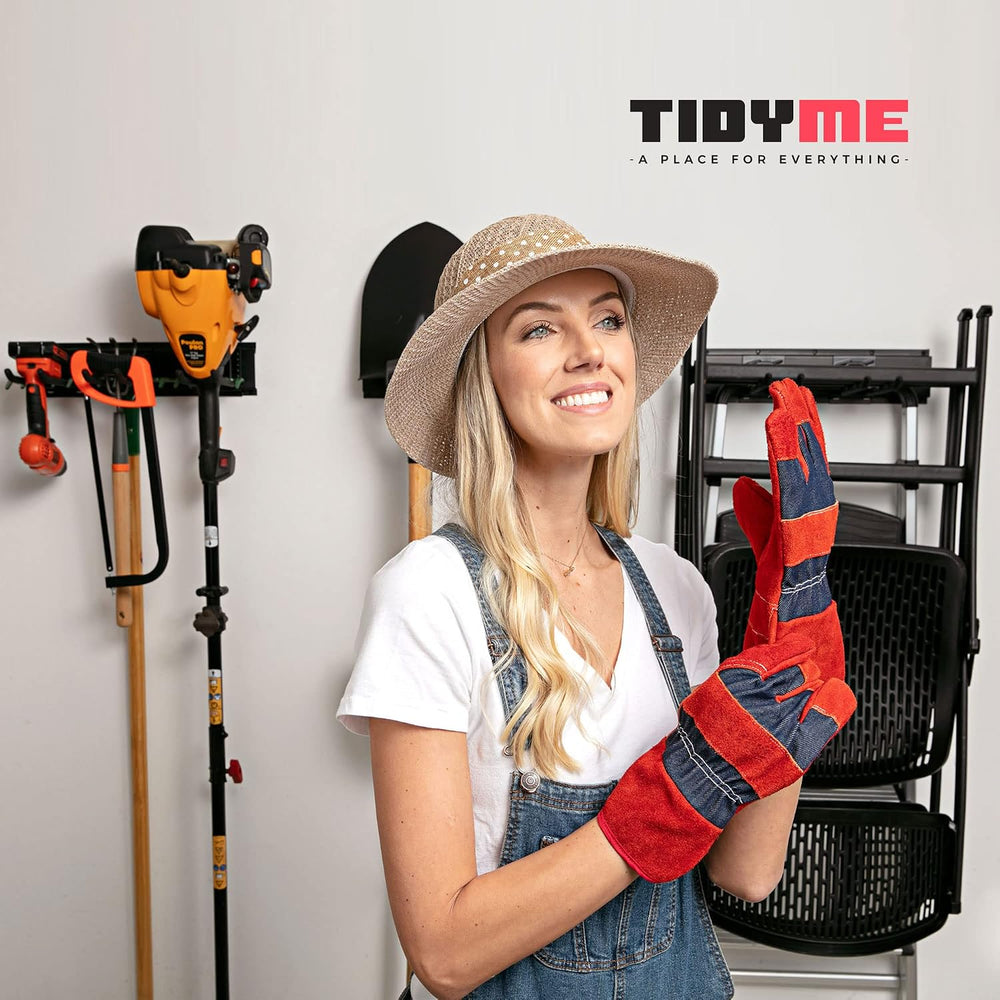 TIDYME Garage Wall Organizer, Shovel Holder Wall Mount, 48" Double Hooks