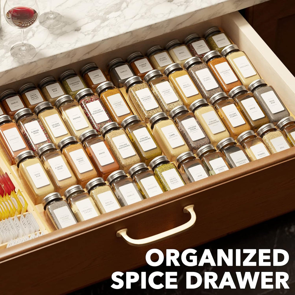 SpaceAid Bamboo Spice Drawer Organizer, (Need 3" Deep Drawer) Expandable...
