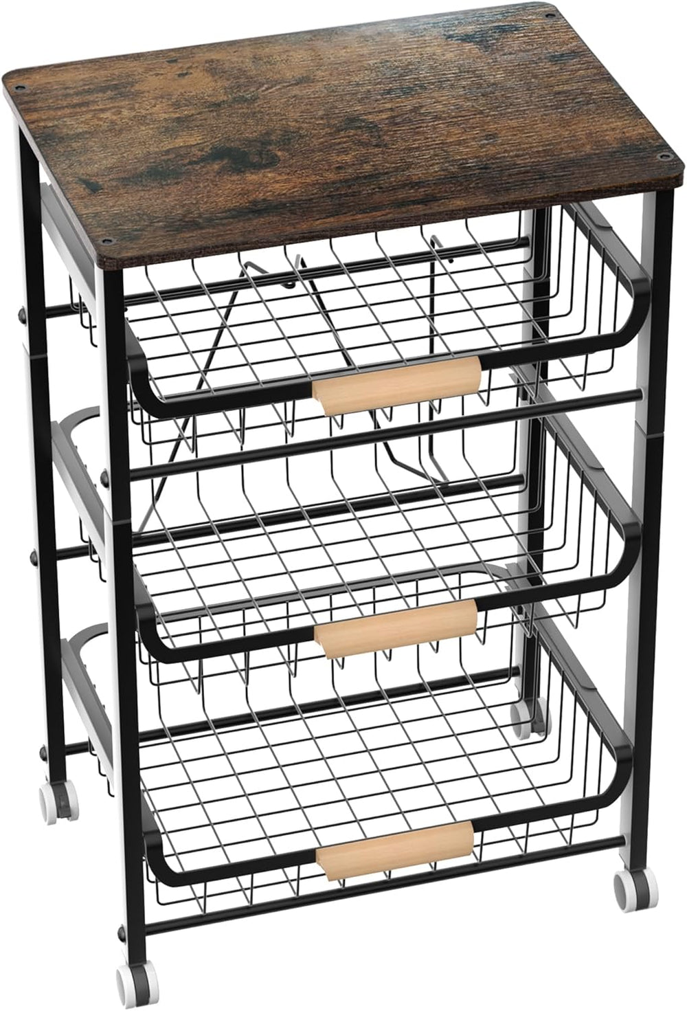 NiuYichee 4-Layer Fruit Basket Kitchen Food Organizer and Rack, Stackable Sto...