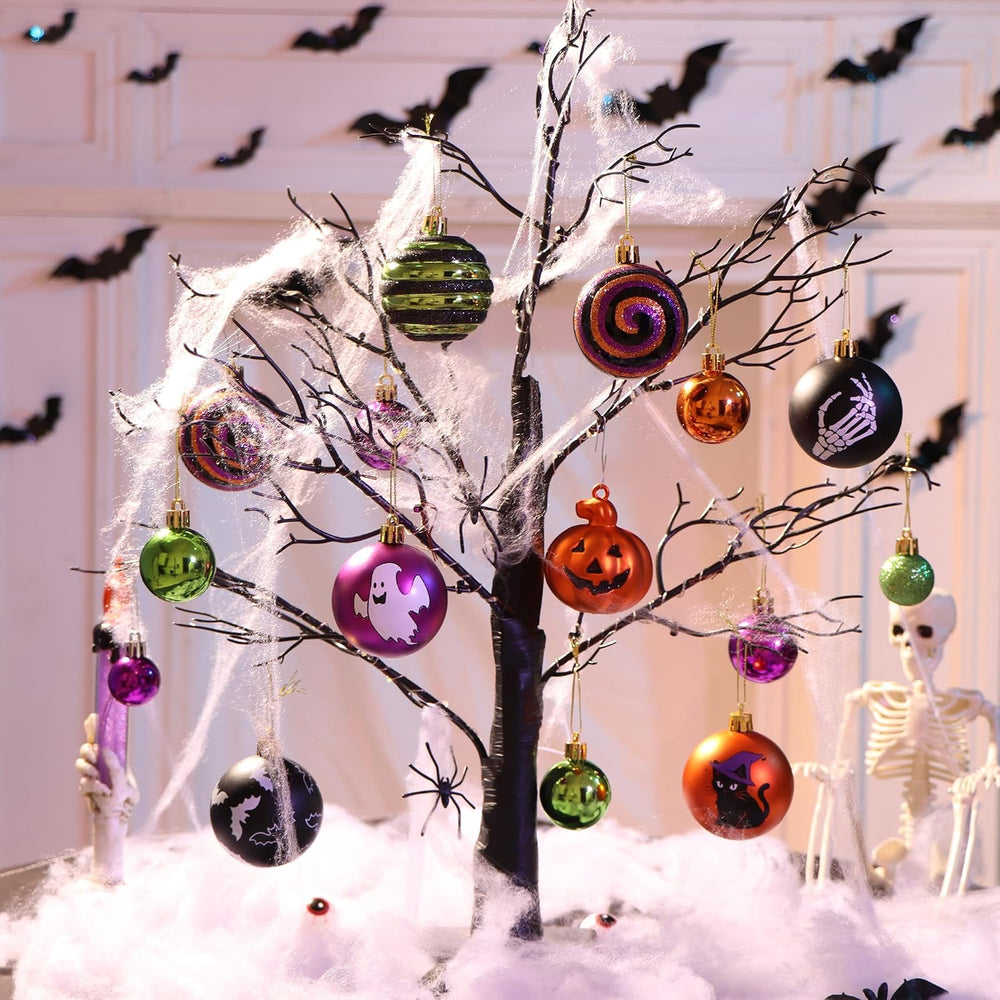 100ct Halloween Christmas Ornaments 2.36" Shatterproof Tree Decorations Set