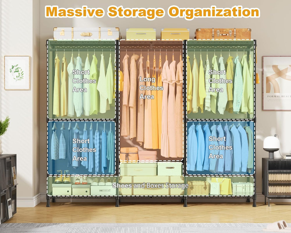 ULIFHOME E14 Pro Heavy Duty Clothes Rack，Freestanding Clothing Racks for Hang...