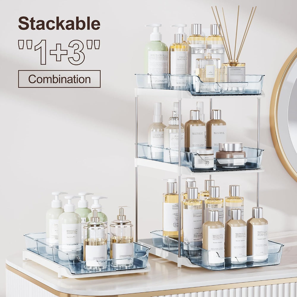Delamu 2-Tier Multi-Purpose Bathroom Under Sink Organizers and Storage, Stack...
