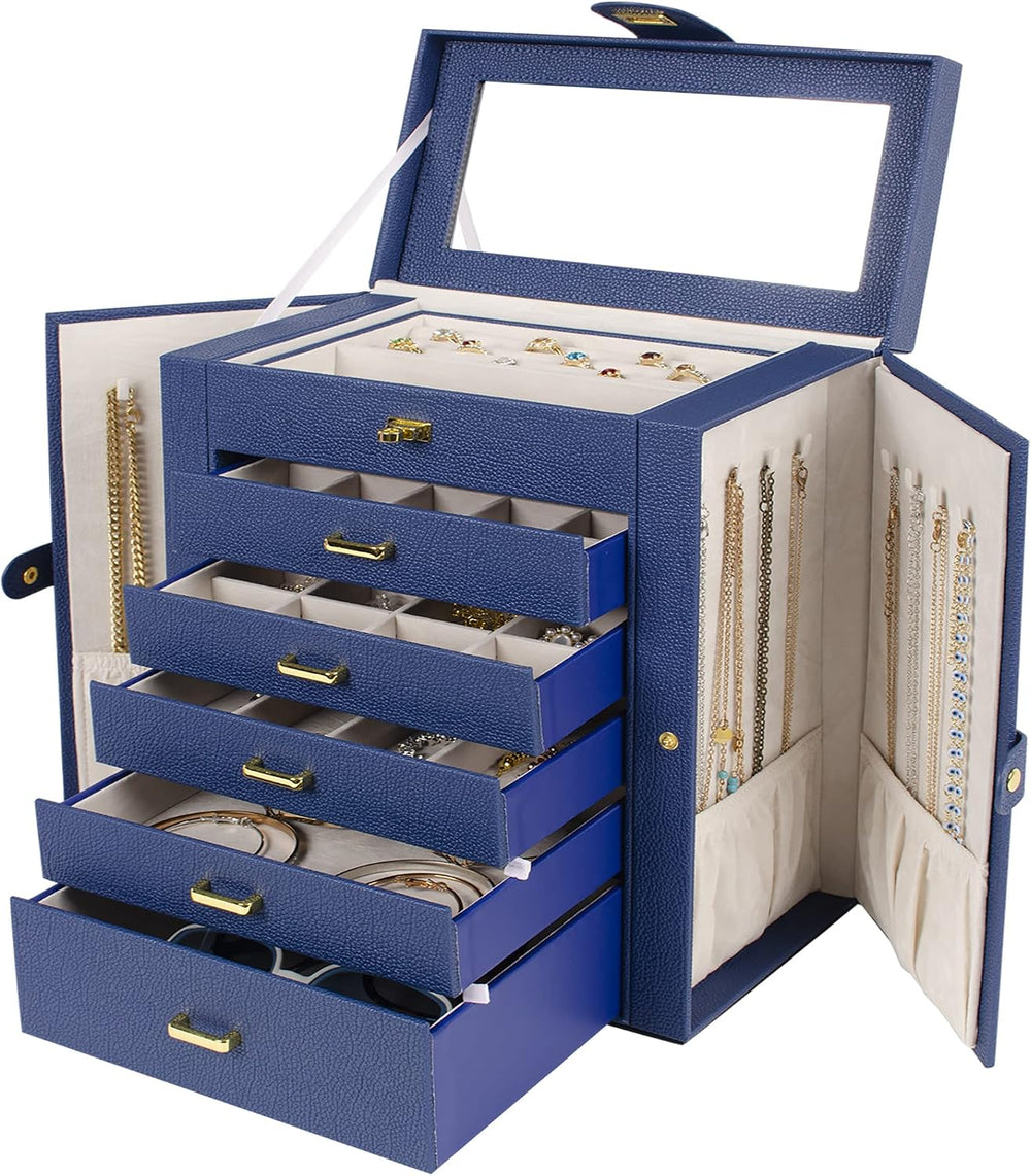 AKOZLIN 6-Tier Jewelry Box Organizer 5 Drawers Jewelry Storage Case