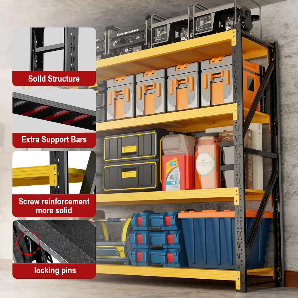 60"W x 20"D x 79"H Storage Shelves, 5000LBS Heavy Duty Metal S...