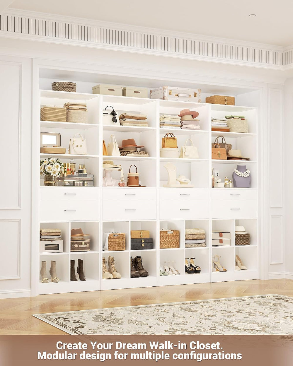 Besiost 22" Closet System with Drawers, Small Closet Organizer for Walk ...