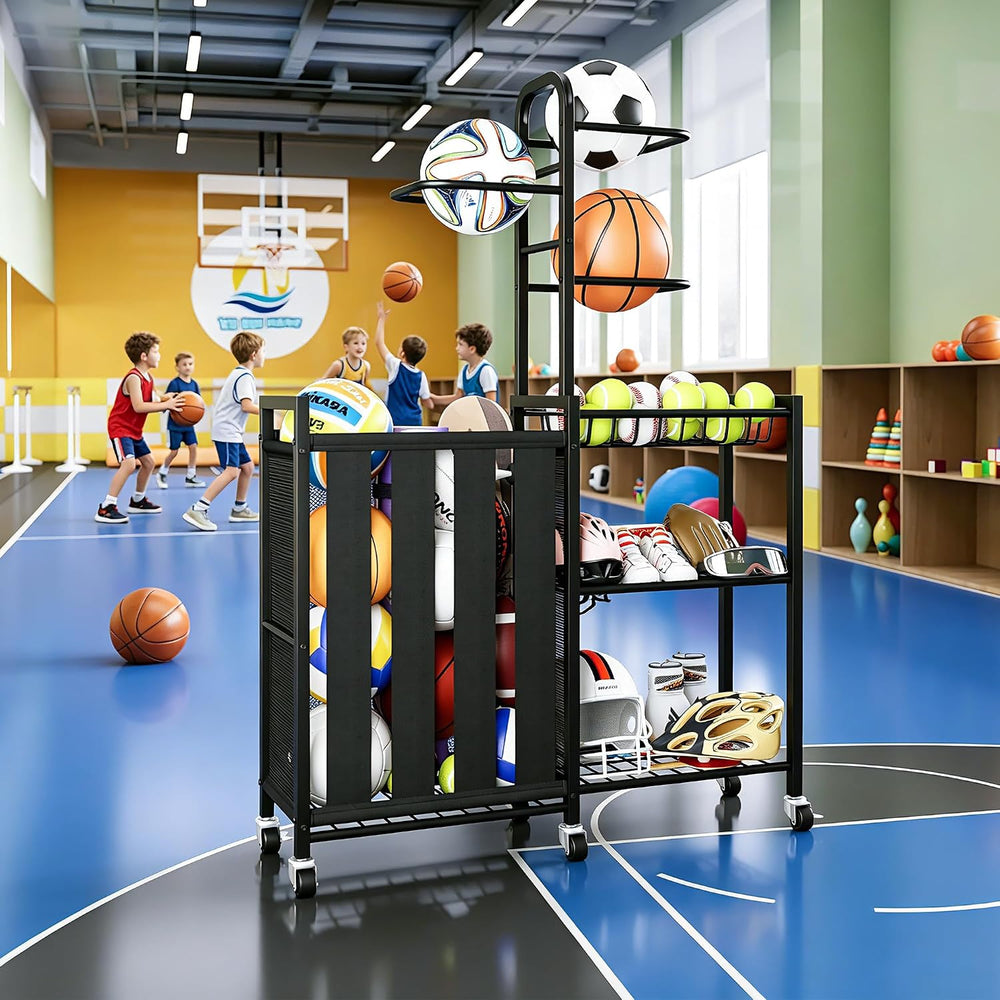 Homeiju Ball Storage Sports Equipment Garage Organizer with Ball Holder