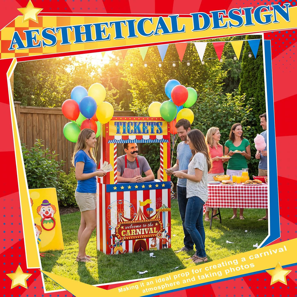 3D Circus Halloween Ticket Booth Creepy Carnival Decorations