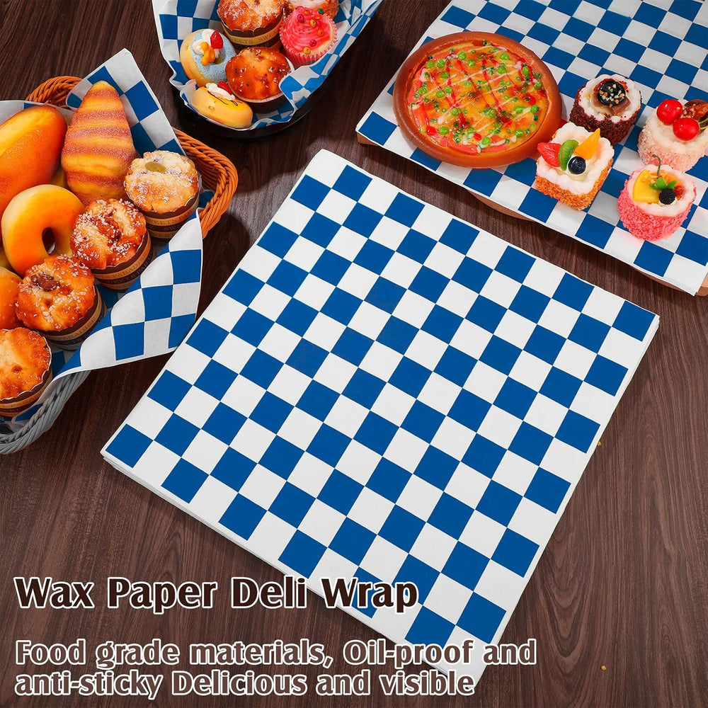 Honeydak Blue 600 Pcs Sandwich Wrapping Paper Sheet 15''x15''