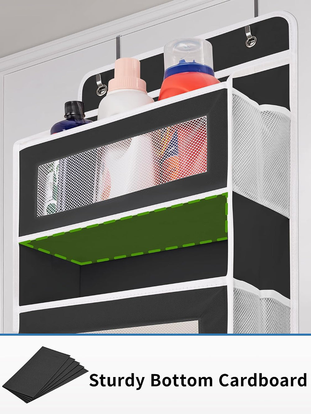 JARLINK Over the Door Organizer for Pantry, Bathroom, 5 Shelf Black, 2 Pack