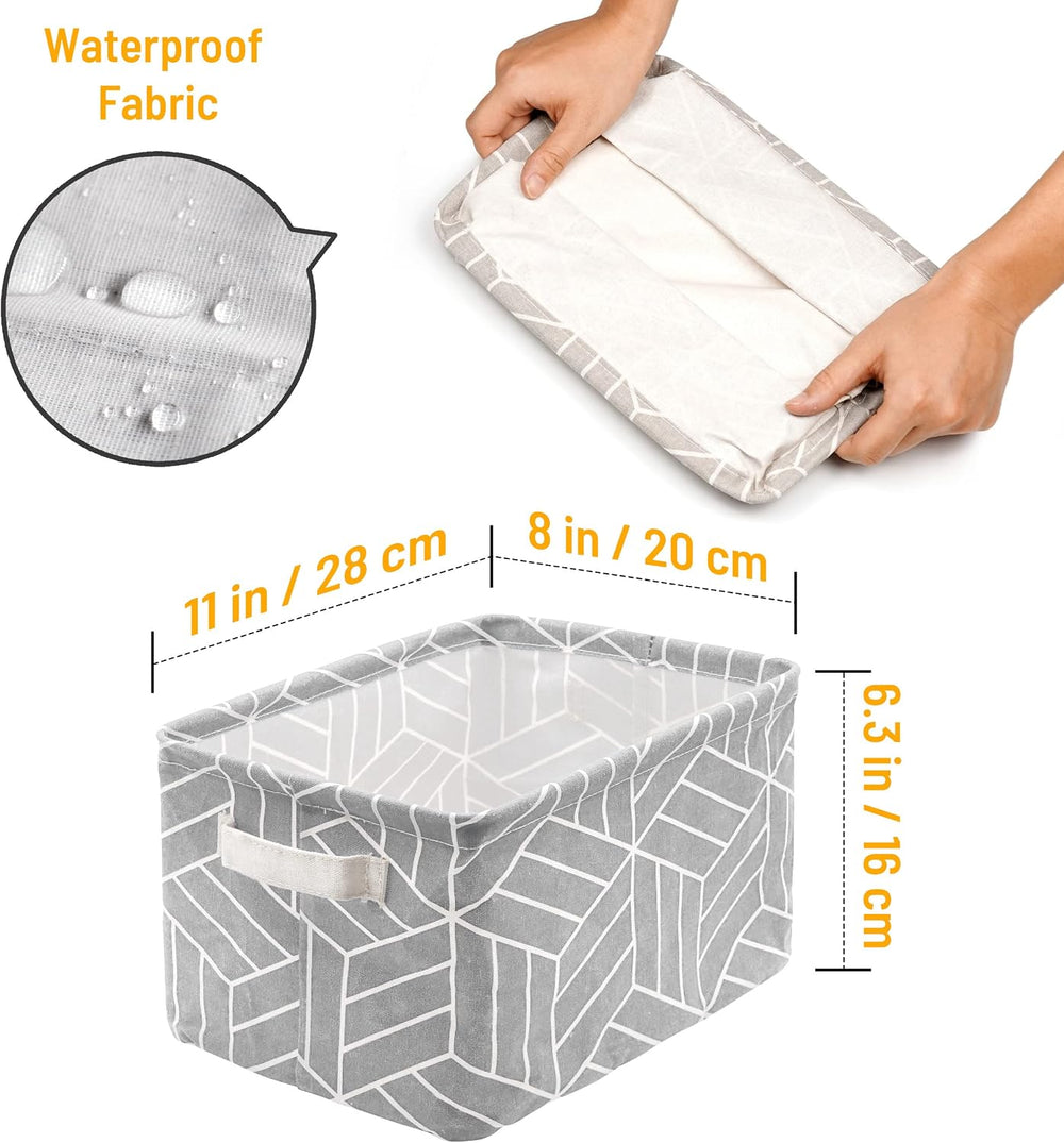 CROWNED 6 Pcs Storage Basket Foldable Cube Fabric Bins Square Mini Box Receiv...