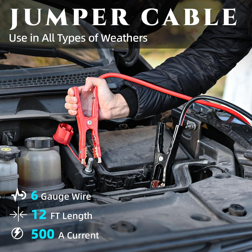 Roadside Emergency Car Kit for Vehicles, Car Emergency Kit with Jumper Cables...