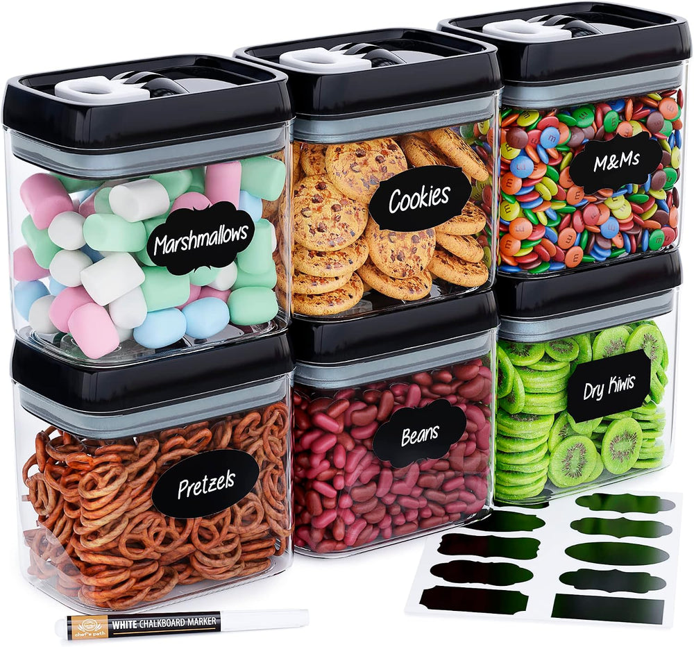 Chef's Path - Airtight Storage Boxes Set - 10 Labels and Markers - Kitche...