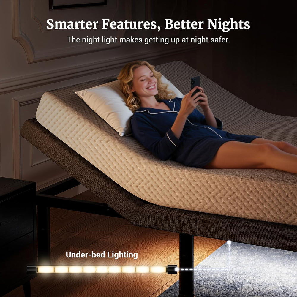 Tami Tami T450 Adjustable Bed Frame Queen with Remote, Ergonomic Adjustable B...